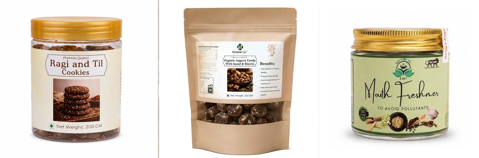 Ragi and Til Cookies | Finger Millet & Sesame | 200gOrganic Jaggery Candy with Pepper 250g | Natural Desi Gur | Traditional Sweet & Spicy Organic-image-47
