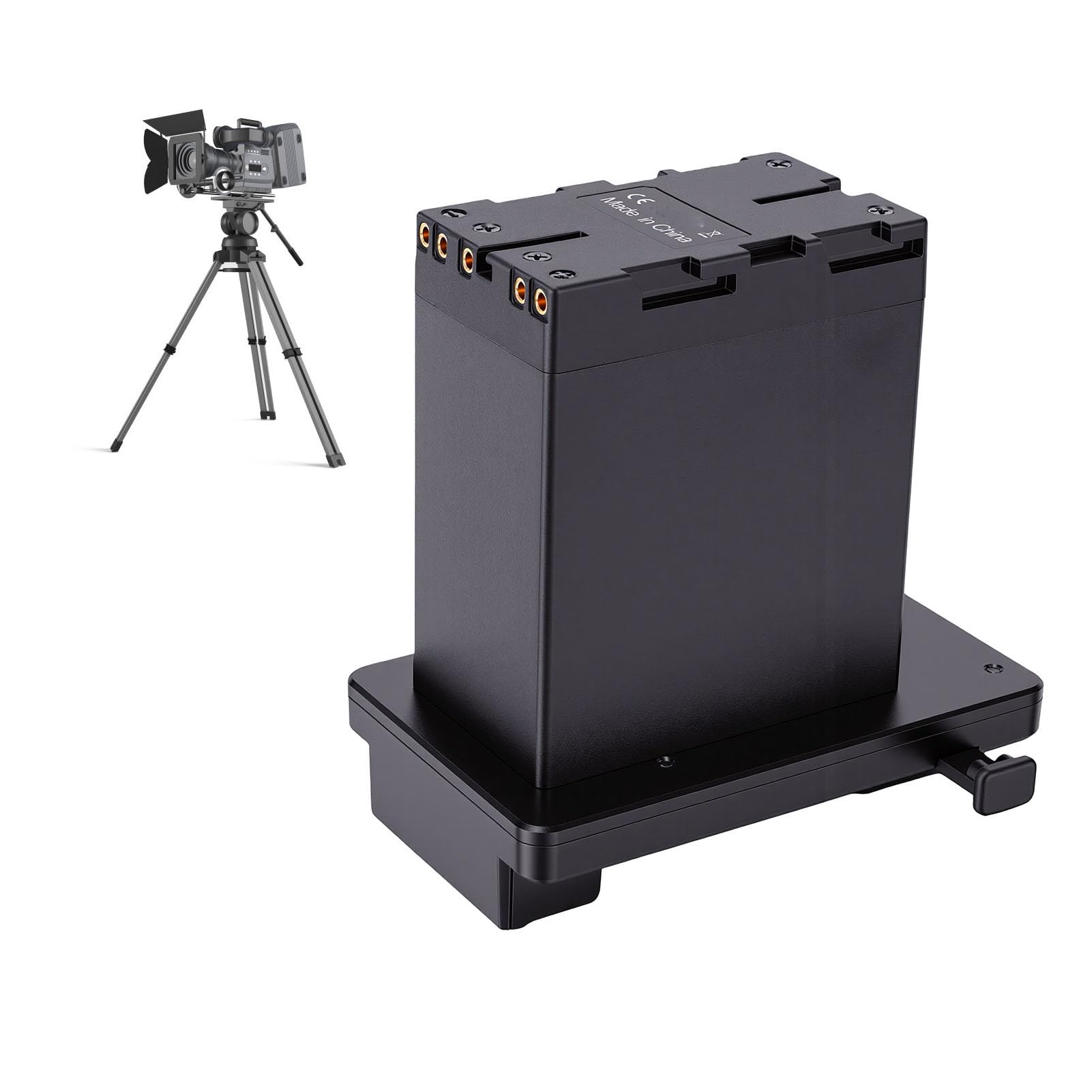 KIMISS Adattatore Piastra Conversione Batteria V Mount, Connettore Alimentazione Esterna per Videocamera con Protezione da Sovratensione per PXWX280 FX6 FS5 Z280