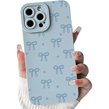 NITITOP Compatible for iPhone 13 Pro Max Case Cute Bow Knot - Blue
