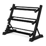 Amazon Basics 3-Tier Adjustable Dumbbell Weight Rack, Stand Only, Black