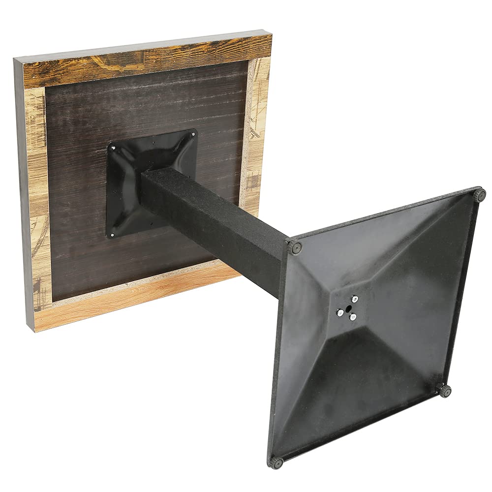 Tavolo Rettangolare in Stile Rustico Industriale in MDF e Metallo, Bar Tondo In Legno E Metallo - Tavolo Da Cucina e Tavolino Da Appoggio 60 * 60 * 75cm