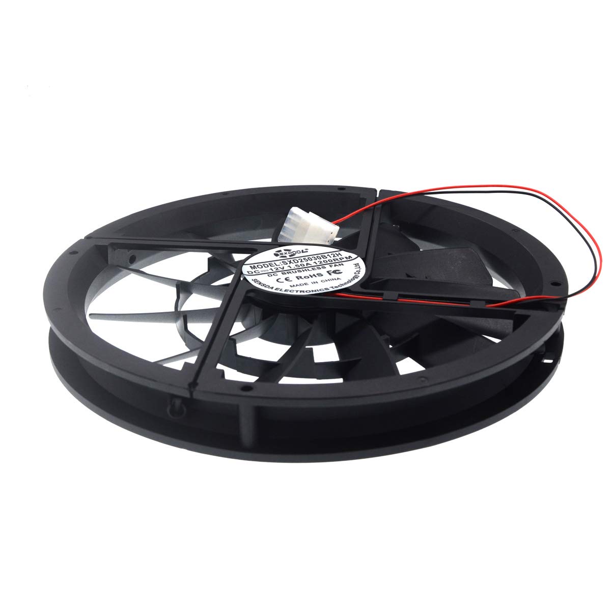 Ventola di raffreddamento da 250 mm CC 12 V, 1200 giri/min, 40 dBA, molex 4D, 25 x 3 cm, per computer case server silenzioso