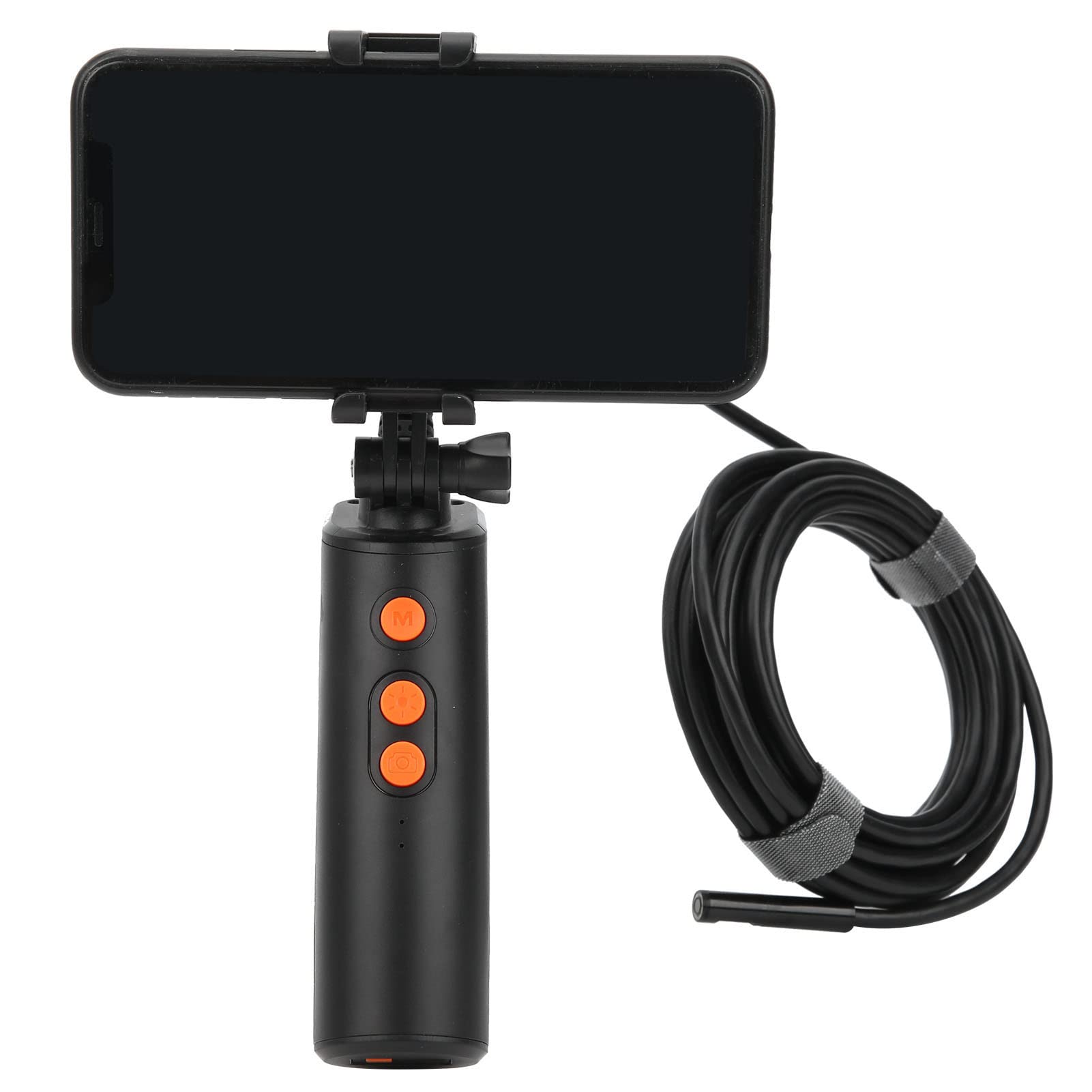 Telecamera per endoscopio con display a schermo diviso a doppia visualizzazione, endoscopio F280 1080P 2 MP 8 mm WIFI periscopio periscopio per fognatura a doppia lente Ispezione IP68 imper(5M)