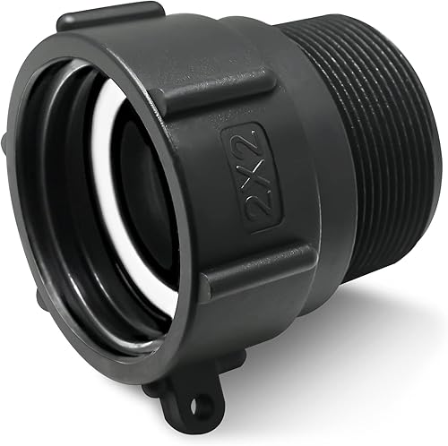 Adaptador de asas IBC de 275 330 galones, rosca gruesa de contrafuerte hembra de 2 pulgadas x 2 pulgadas, rosca de tubería NPT macho IBC, conector