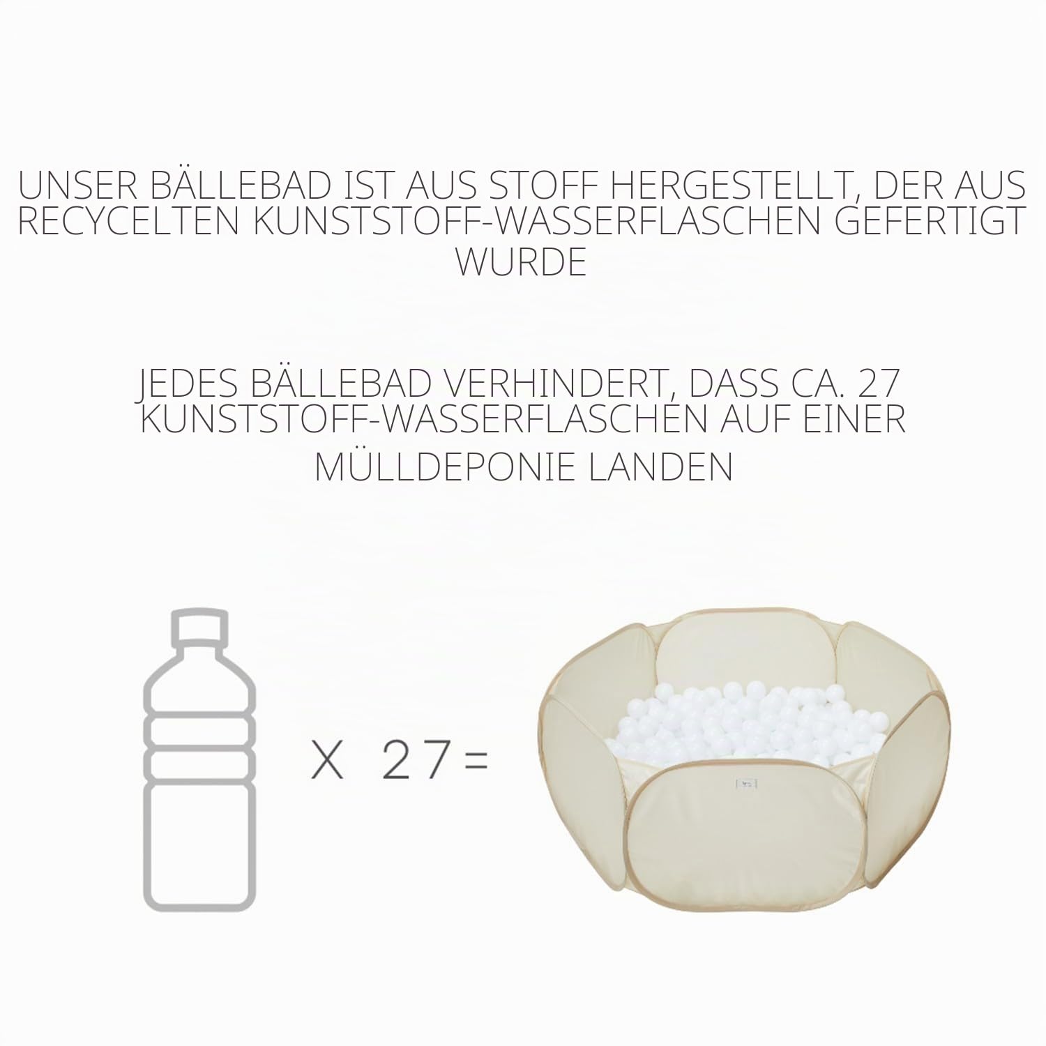 3 Sprouts – Bällebad für Babys und Kinder – Sicheres Bällebad für Babys ab 3 Jahren – Für den Innenbereich (Bälle Nicht im Lieferumfang enthalten) - Beige (Terrazzo beige)