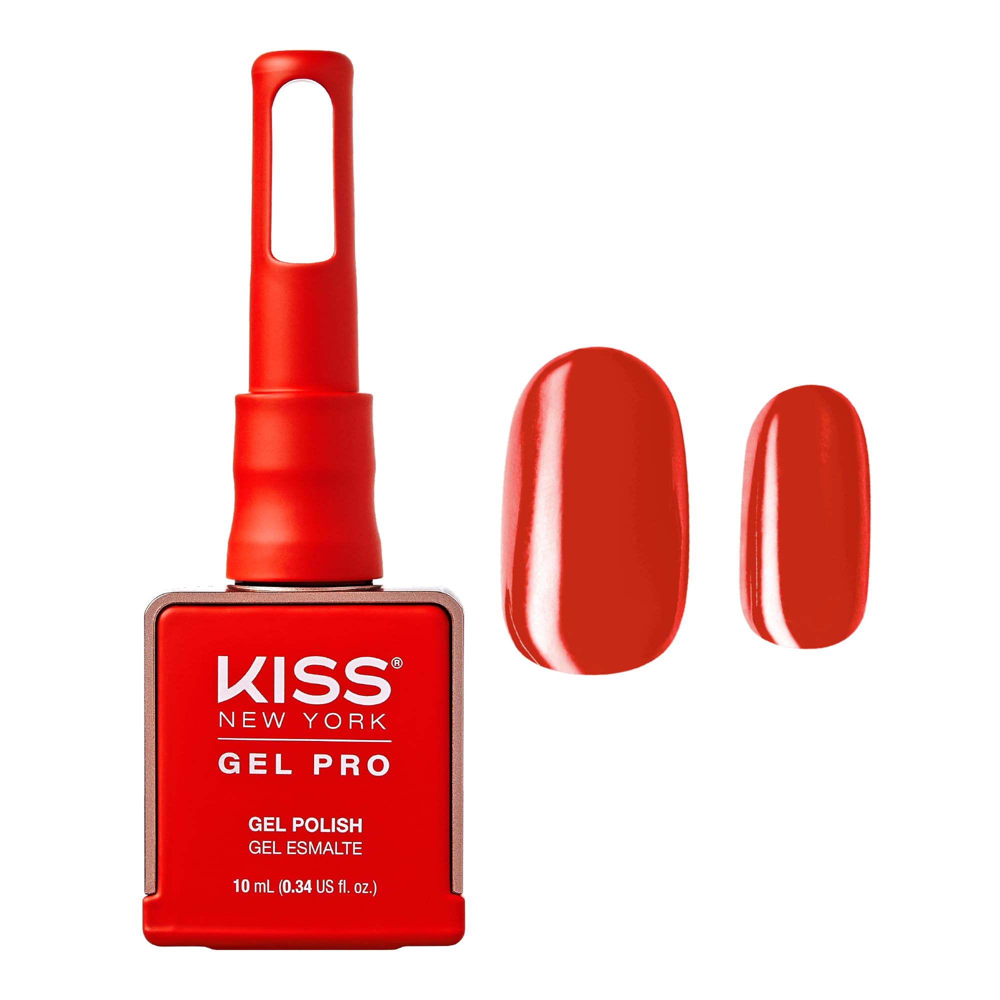 kiss new york Gel Nail Polish Soak Off UV LED Gel Polish 10mL Nail Art Salon Manicure DIY HEMA FREE, TPO FREE, Made in USA (So Scarlet)