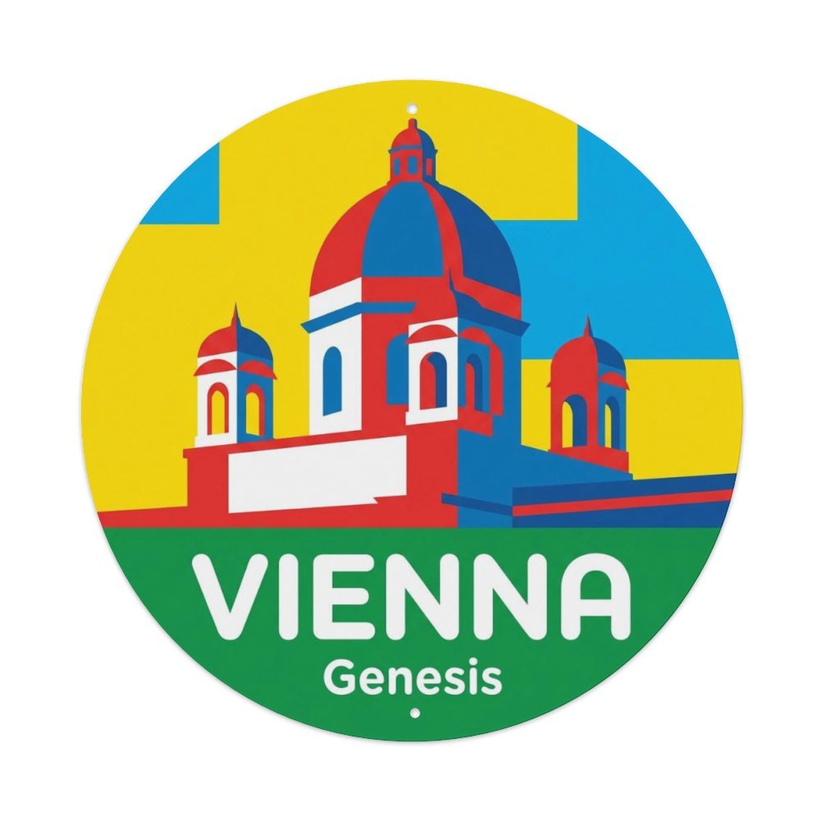 Yrnq 8X8inch Vintage Style Vintage Travel Vienna Austria Embankment Metal Tin Sign