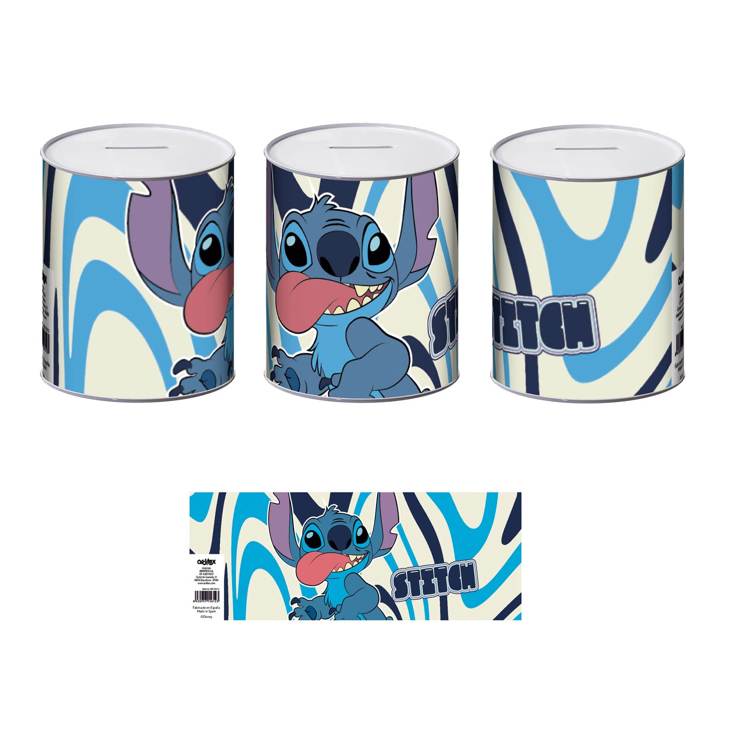 ARDITEX WD15612 Tirelire en métal Disney-​Lilo & Stitch 10 x 12 cm