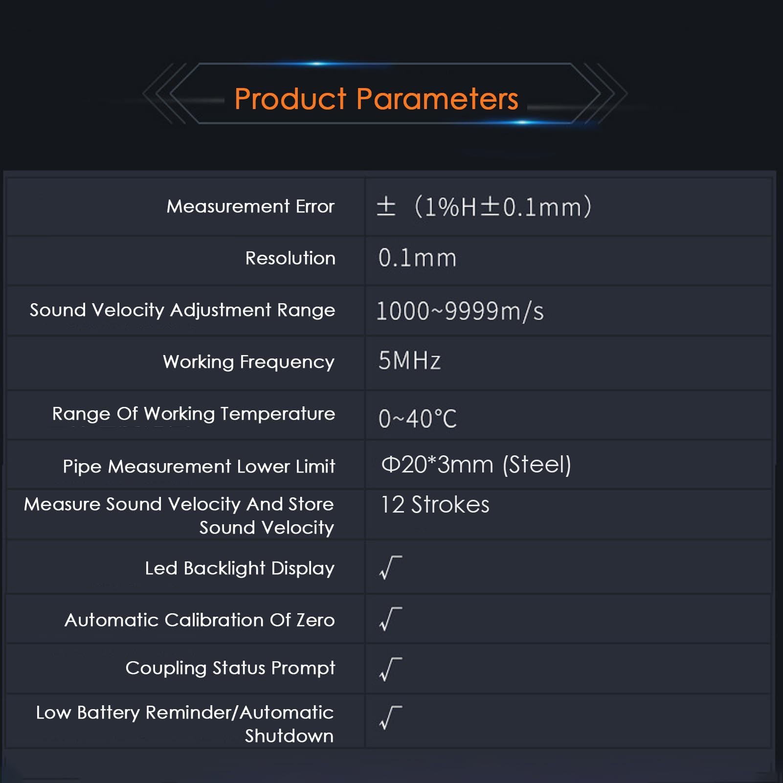 SMART SENSOR AR860 Misuratore di Spessore Digitale Gamma di Misurazione 1.0-300.0mm (Acciaio) per Metallo, Plastica, Ceramica, Vetro