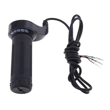 Black Rubber Twist Throttle Tube Hand Grip for 7/8'' Electric Bikes Handlebar Universal