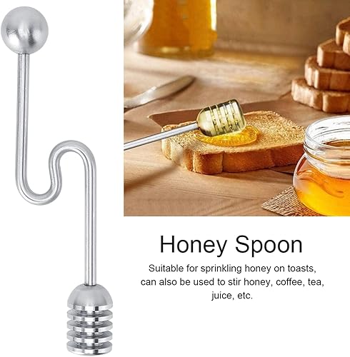 Miniatura 2 de 2 cucharas de miel, cucharas de miel y jarabe, cuchara de miel curvada, agitador de varita, agitador de acero inoxidable para el hogar, cuchara de