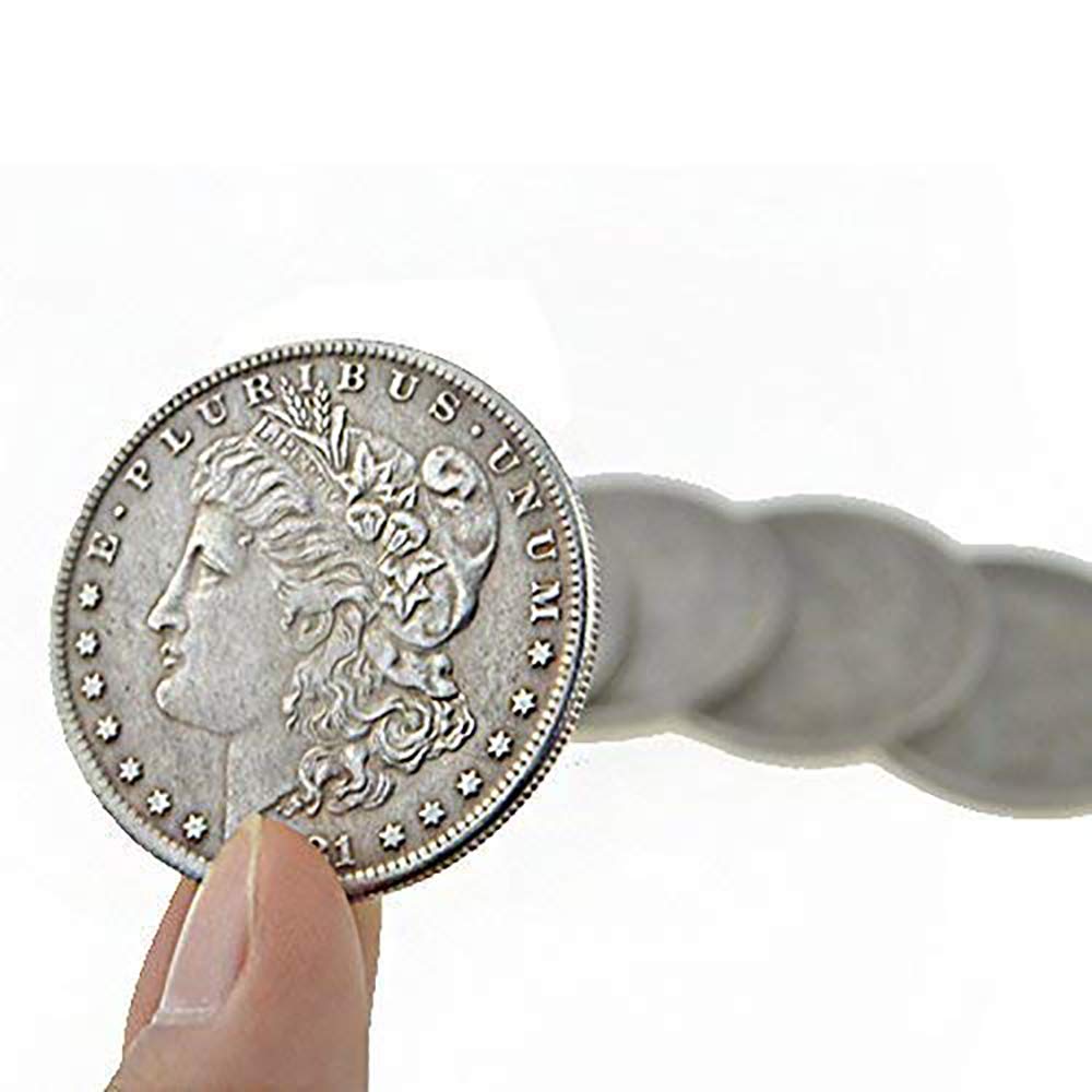 ZQION Steel Morgan Dollar (3.8cm Dia) Coin Magic Trick Coin Appearing/Disappearing Magic Coins Stage illusions Magician Accessories,10 Pcs/Lot