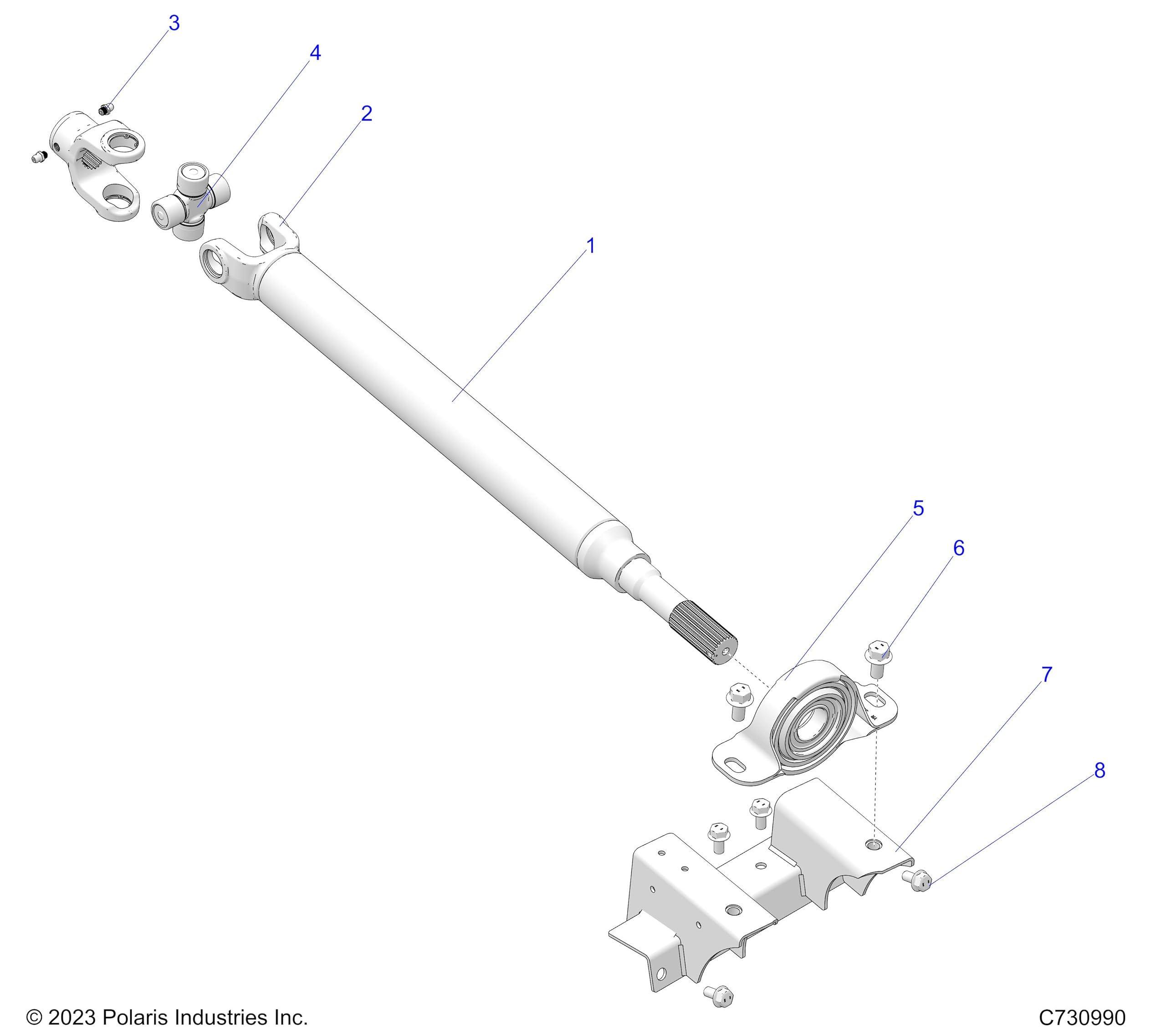 Amazon.com: Polaris 1027722 Mid Prop Mount Bracket Assembly RZR 