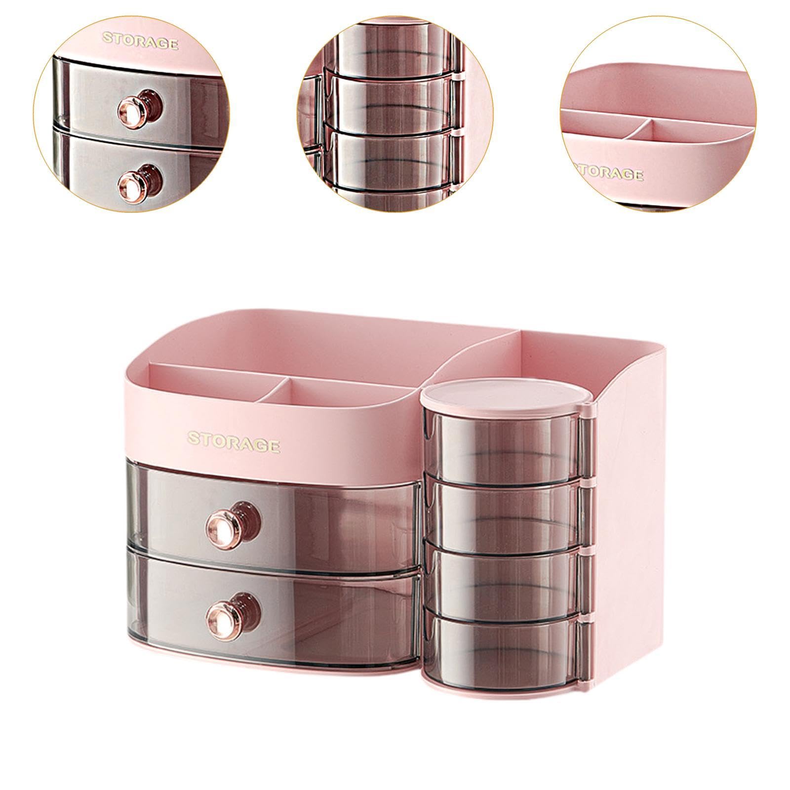BNF® Makeup Organizer Dustproof Table Display Stand for Dresser Bookshelf Bedroom Pink|Home & Garden |Household Supplies & Cleaning|Home Organization|Storage Boxes 4