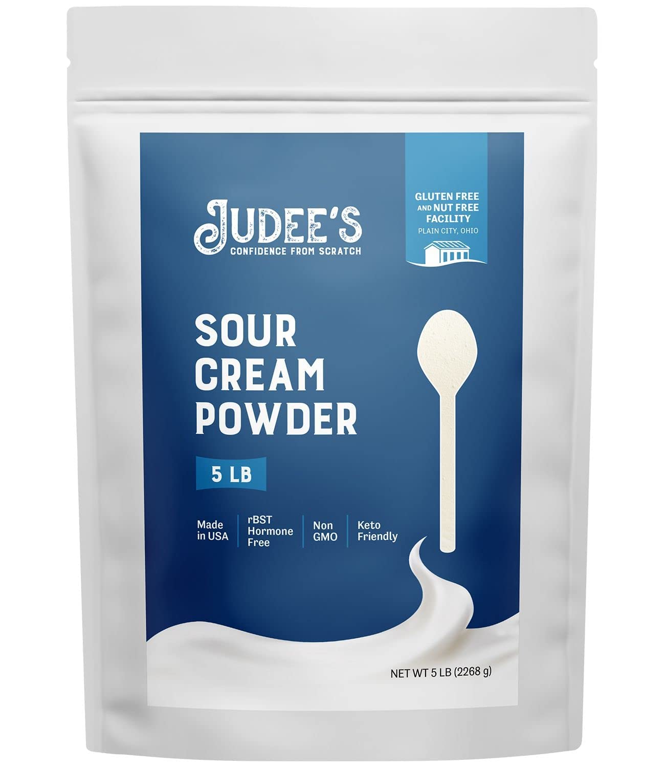Judee's Gluten Free Sour Cream Powder - Gluten-Free & Keto-Friendly Baking - Enhances Soups & Sauces with Heavy Cream Powder - Versatile Creamer for Toppings & Savory Dips - 5 lb