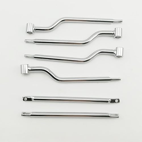 Miniatura 4 de HANSWD Soportes de barras de soporte para alforjas SUZUKI YAMAHA KAWASAKI (cromado)