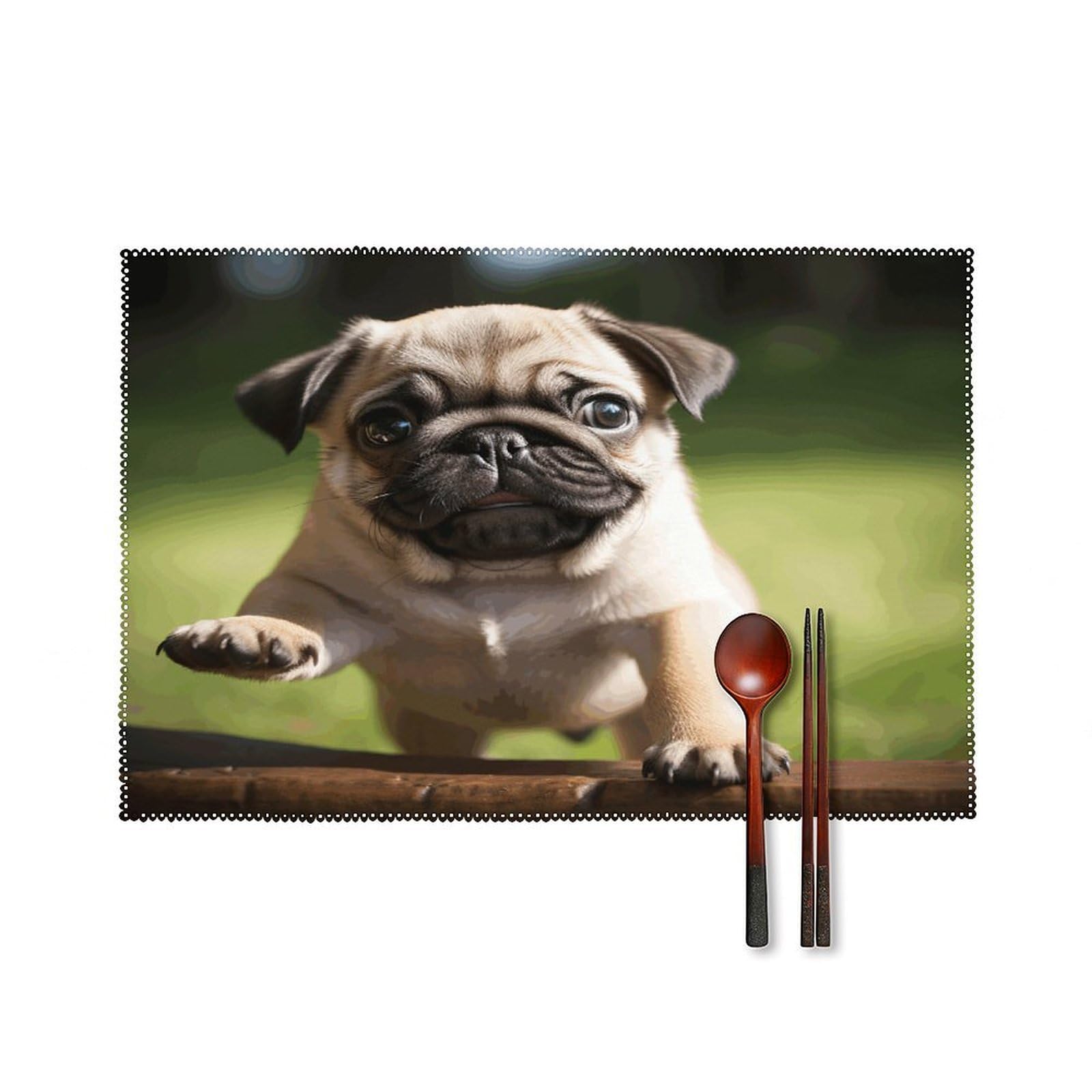 Fodpand Style Pug Puppies Placemats Set Of 4 Place Mats Table Mats