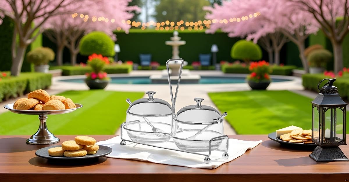 Edles Marmeladen-Set 7-teilig Versilbert – Premium Silber-Plated Tisch-Accessoire