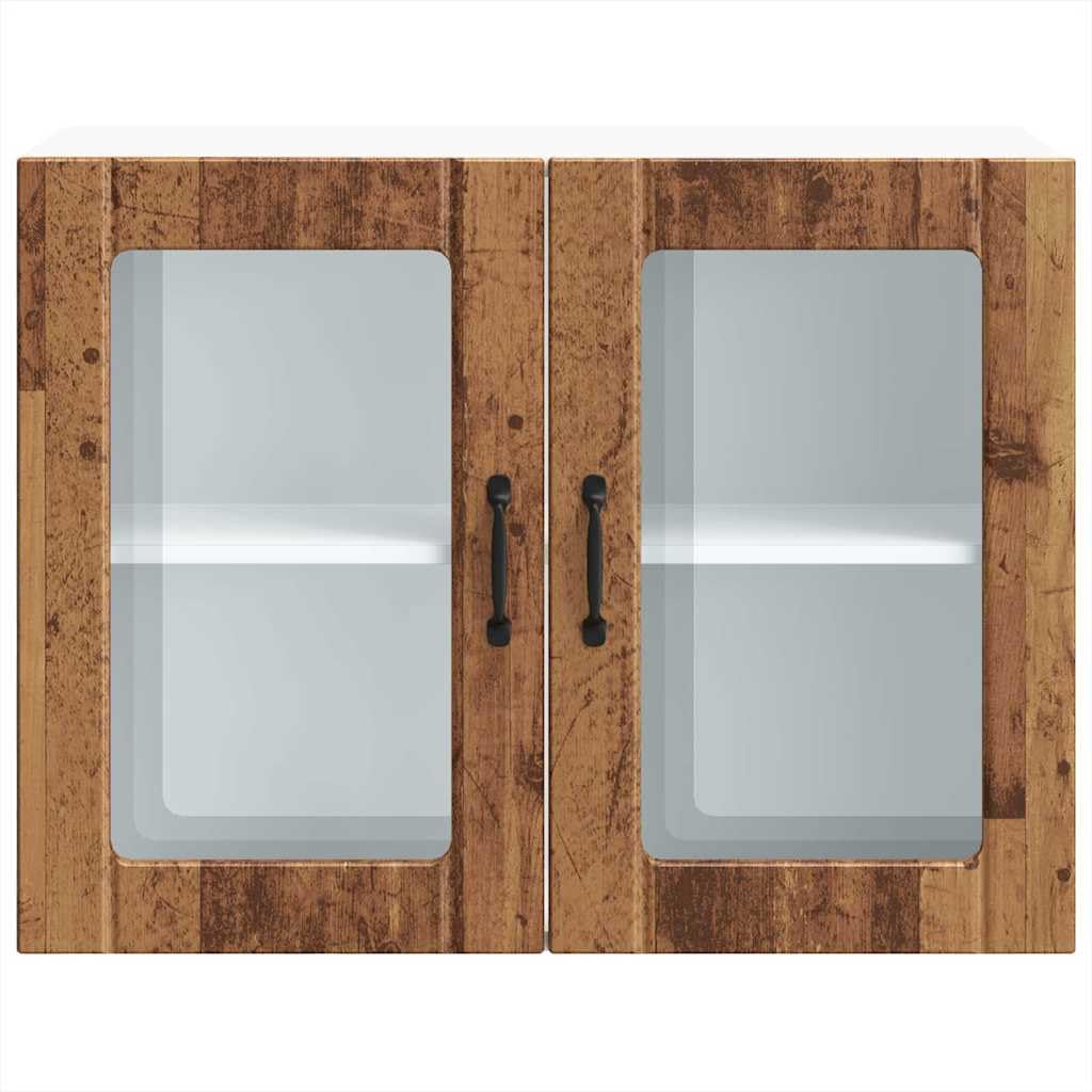 Pensile da Cucina con Anta in Vetro Legno Multistrato 80x31x60 cm