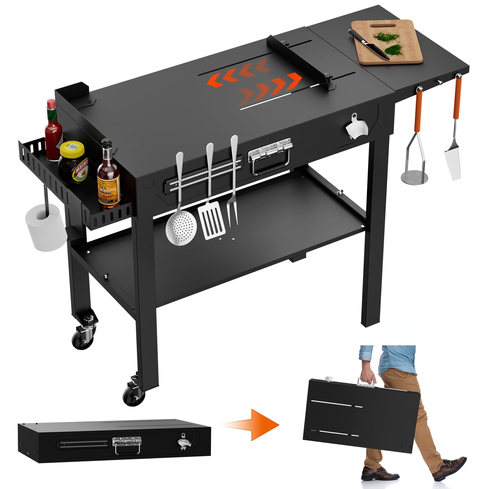 Mesa portátil para parrilla en camping y barbacoas de patio SKOK