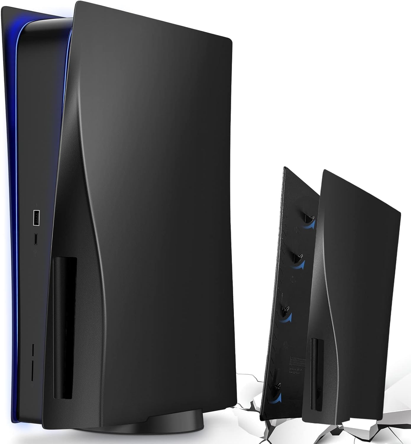 PSS Store PS5 Disc Edition Faceplate, Side Plate Replacement Shell Cover, Black-image-31
