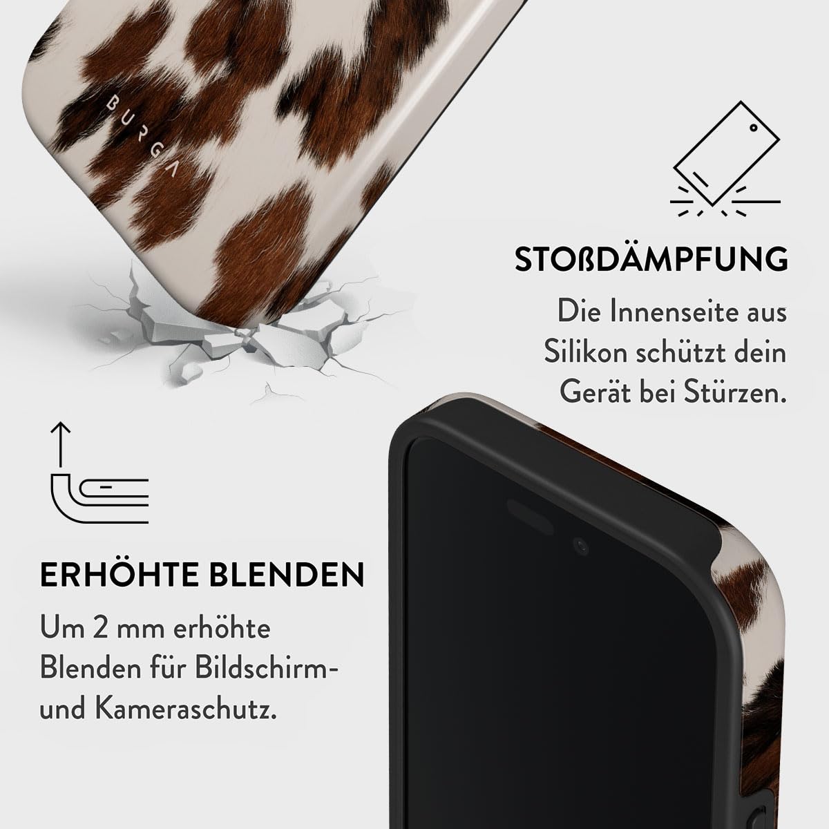 BURGA Handyhülle für iPhone 16 Plus – Unisex Hybrid-Schutzhülle mit stoßdämpfendem TPU & kratzfester Außenschale, erhöhter Displayrand, MagSafe-kompatibel, kabelloses Laden, stylisches Design