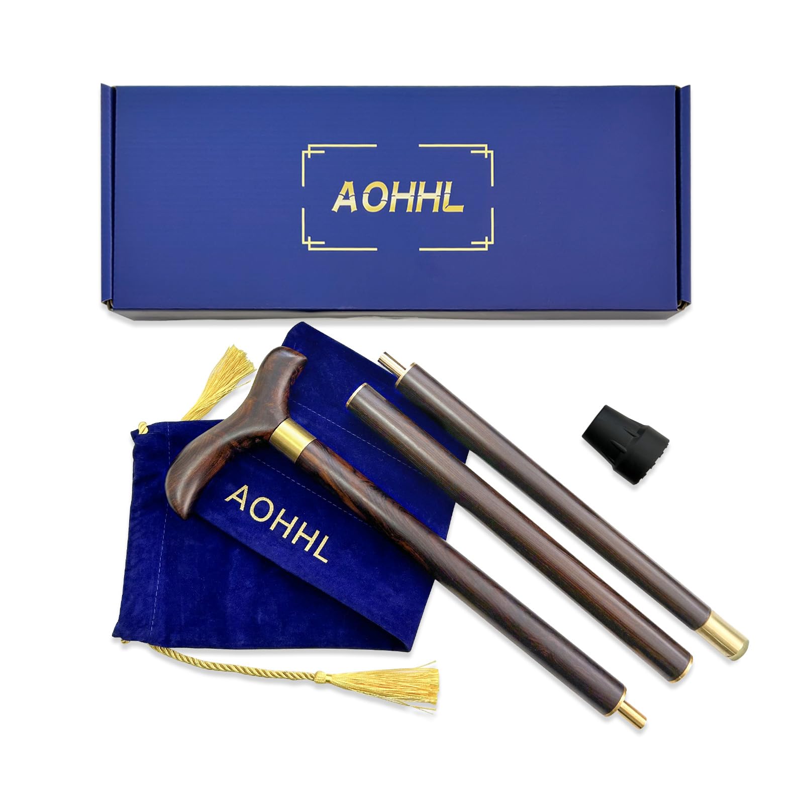 Classic Wooden Walking Cane Ergonomic Solid Wood Quality Cane for Seniors with Rubber Tip Single Point Cane Sturdy Lightweight Traditional Style Walking Stick Gift for Men and Women (37Inch (Walnut))