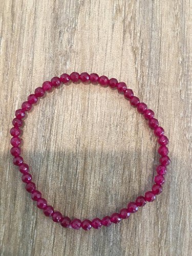 JEWELZ4mm Facet Ruby Stretch Healing Bracelet