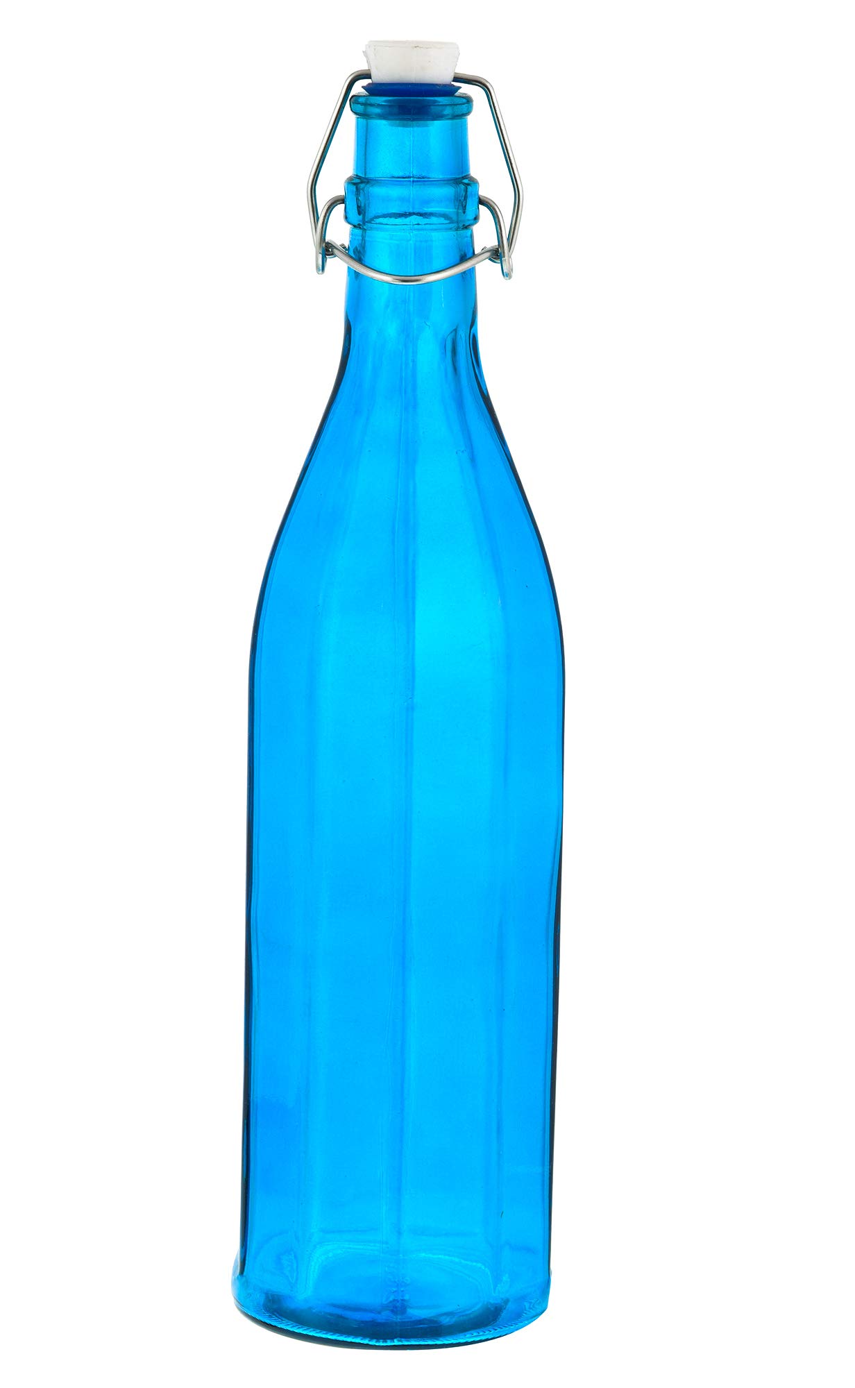 Machak Colhexa Glass Bottles With Cork 1litre, Kitchen Decoration (Blue, 1Pc)