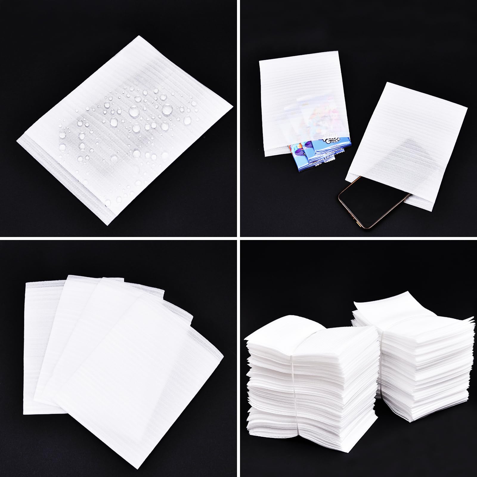 100 sacchetti in schiuma per imballaggio di piatti, tazze, bicchieri, forniture per imballaggio, per traslochi, imballaggi, trasporti e conservazione (30,5 x 30,5 cm)