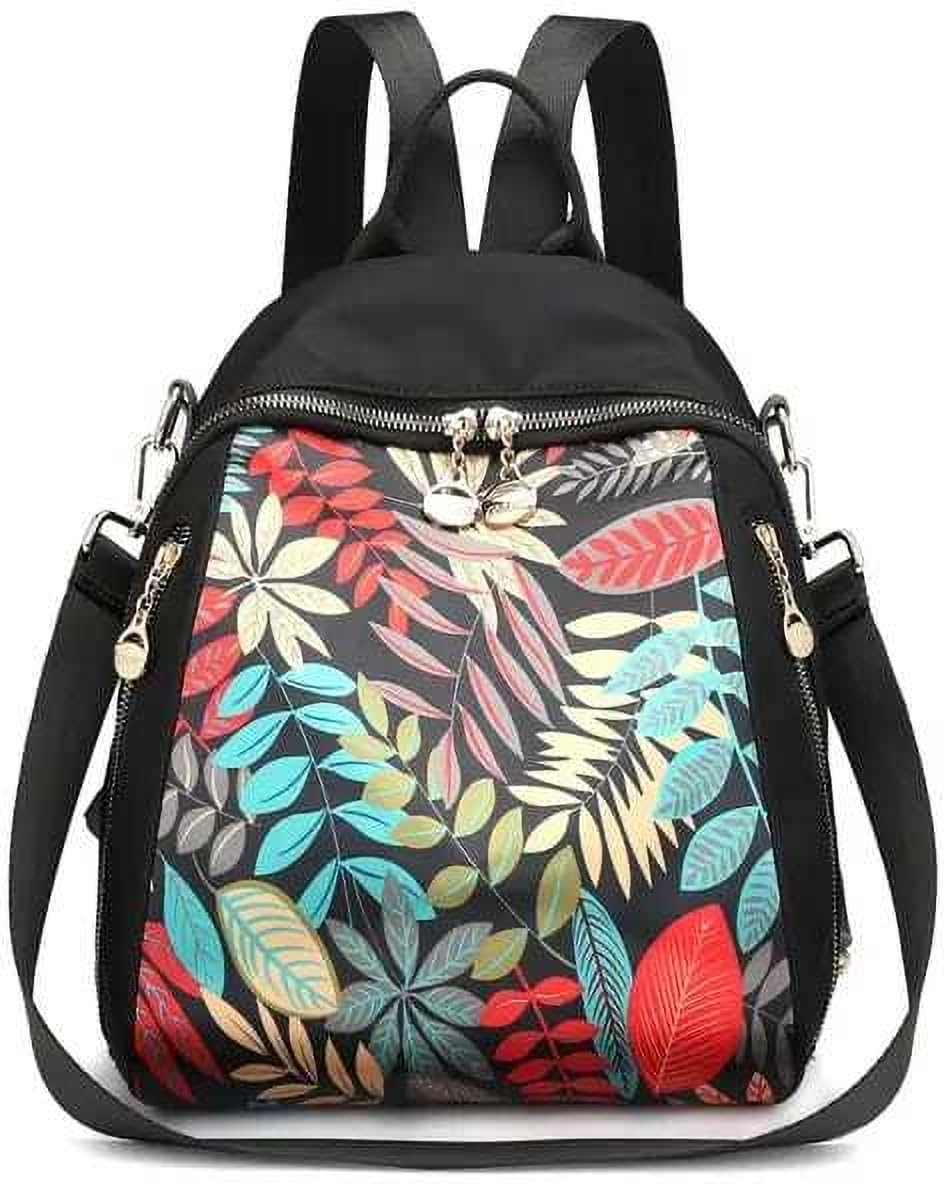 Small 20 L Multipocket Backpack For Women 's(Multi Leafs)-image-27