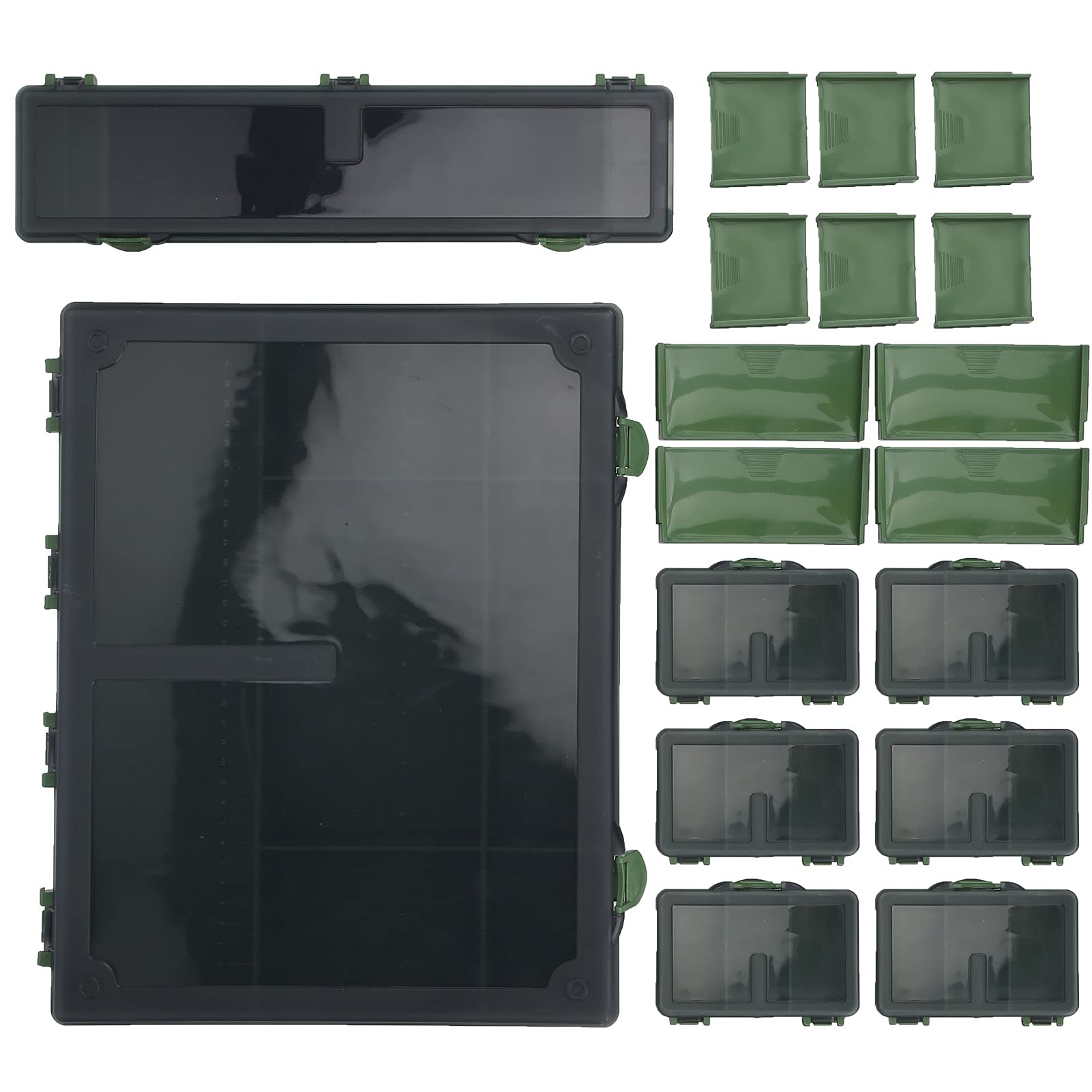Bediffer Caja de Aparejos de Pesca de Gran Capacidad, Estuche de Almacenamiento Duradero para Accesorios de Pesca con Reglas, 365x285x55mm