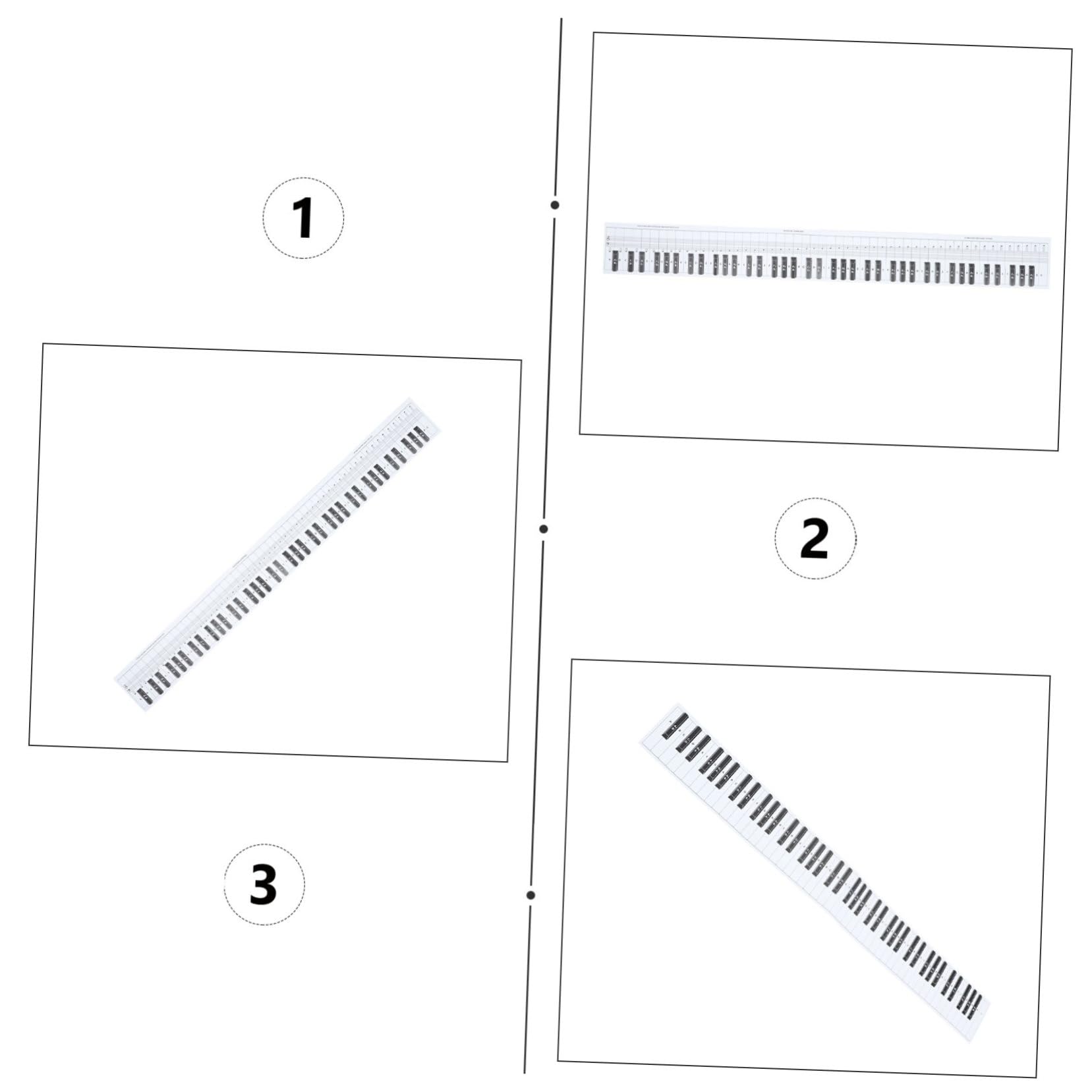 Alasum 3piezas Guía De Práctica Para Teclado De Piano De Teclas Cartel De Referencia Para Estudiantes y Profesores Material Diseño Portátil Color