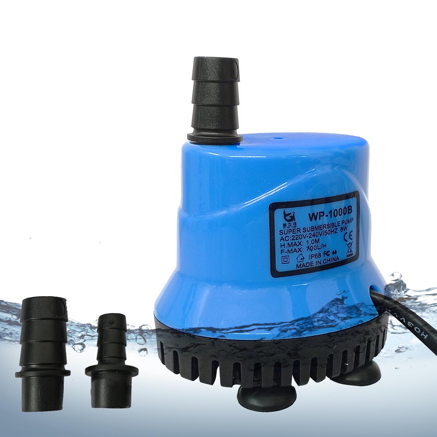 Jainsons Pet Products Bottom Pump Submersible Water Pump for Fish Tank, Aquarium Filter, Water Fountain Pump WP-1000B| 8W | H.Max 1.Mtr | F. Max 700L/H (B0D9B6WNC7) Amazon Price History, Amazon Price Tracker