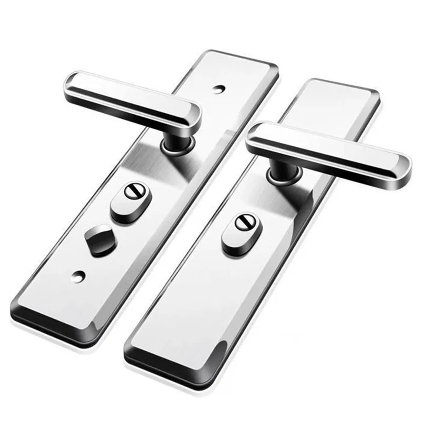 Serrure de porte d'entrée multifonction avec mécanisme en inox brillant robuste