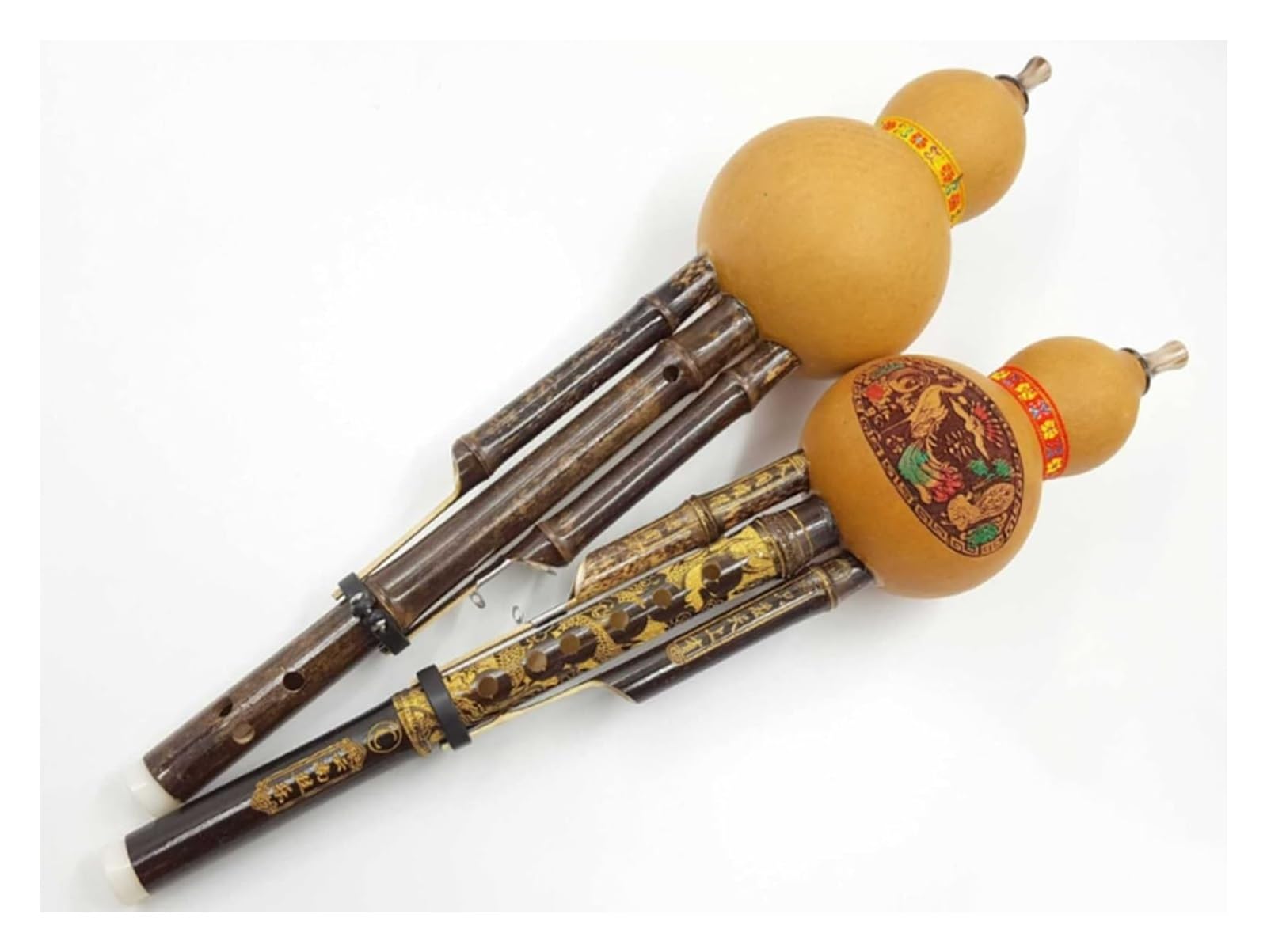 Holzwerkzeuge Nationalinstrumente Chinesisches handgefertigtes Hulusi-Bambuskürbis-Cucurbit-Flöte-Ethno-Musikinstrument for Musikliebhaberanfänger mit Verpackungsbox(B Flat)