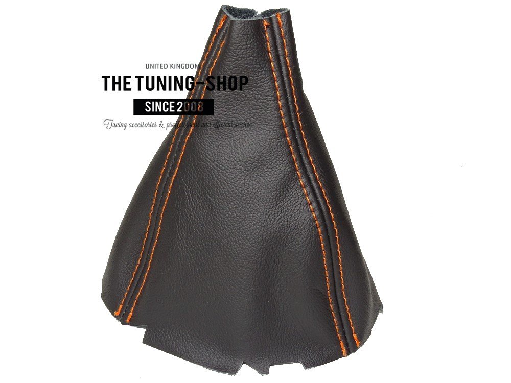 The Tuning-Shop Ltd FITS Honda Civic Si 2006-11 Sedan Coupe FA Acura CSX Shift Boot Black Leather Orange Stitching