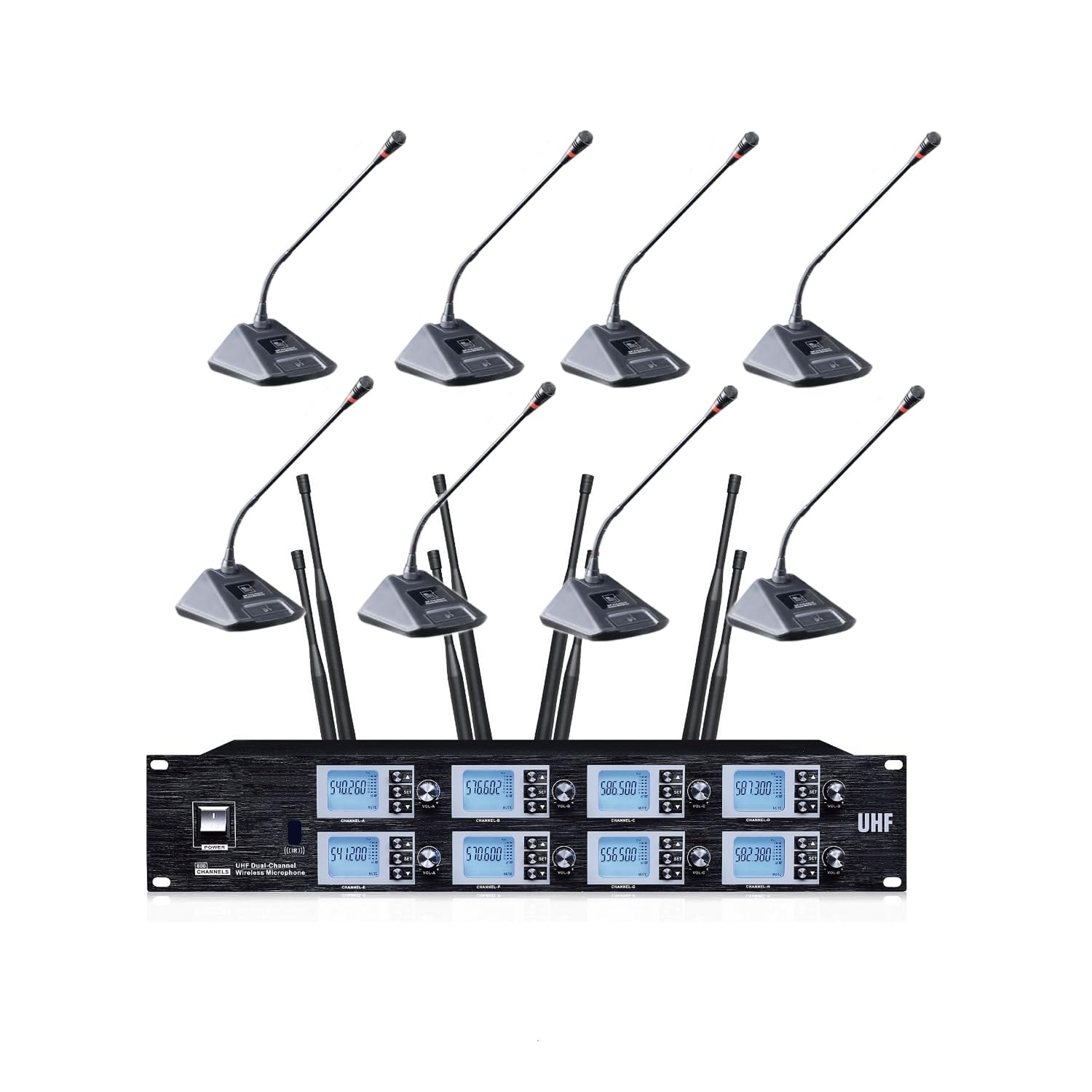 Amazon.co.jp: 8 チャンネル UHF ワイヤレス会議マイク システム、8