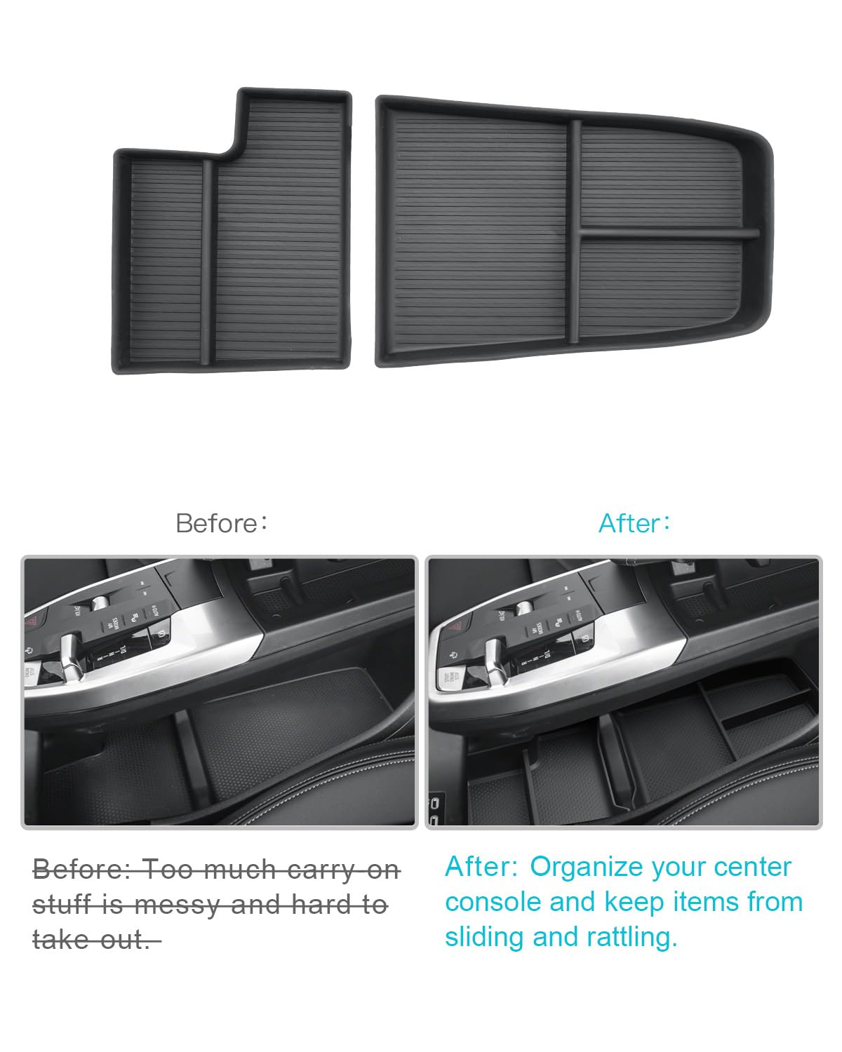 CDEFG Compatibile con BMW X1 U11 iX1 / X2 U10 iX2 2023-2025 2026 organizer per console centrale X1 iX1 U11 vano portaoggetti inferiore alla console centrale, accessori X1 U11 [2 pezzi]