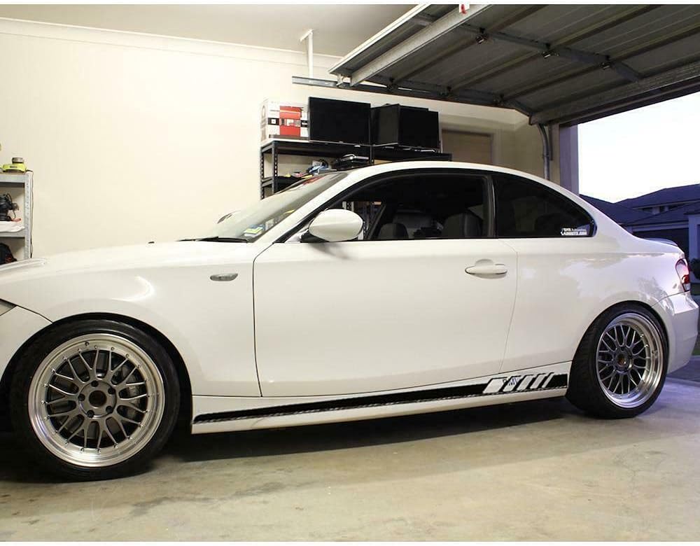 Side Skirt Stripes Decal Racing Trim for Mercedes Benz W205 S205 C63 AMG (Black)