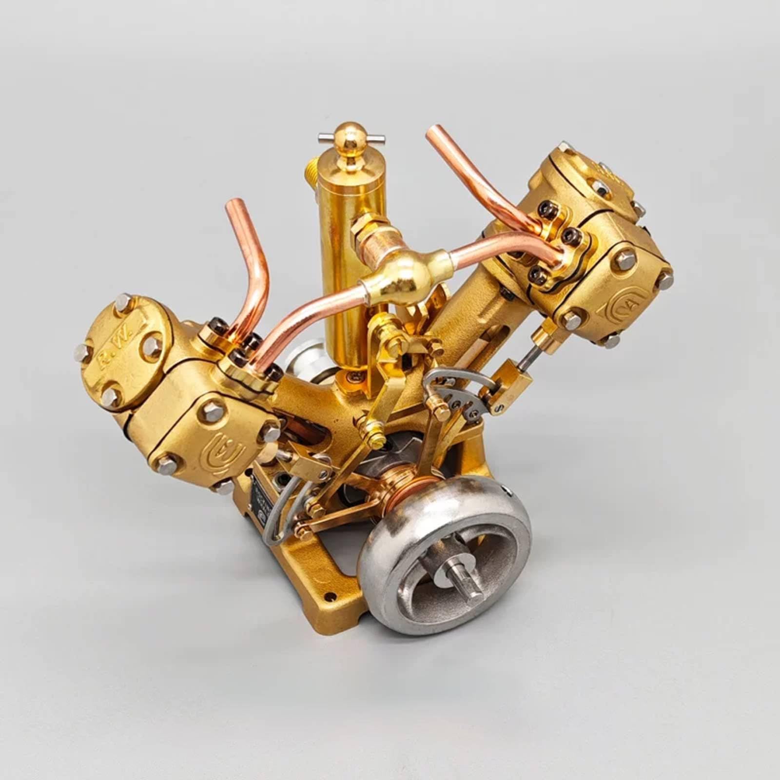Dampfmaschinen Gerät Modell Motor Aggregat Kompatibel mit Kleiner Luftpumpe Oder Dampf als Lehrmittel für Schulung Demonstration Werkbank Hobbyraum, V2 V-Type Twin