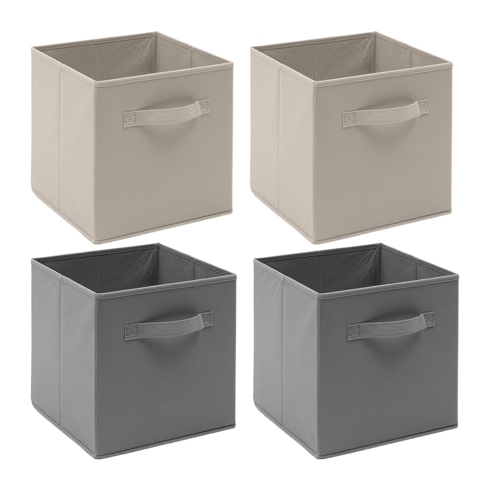 Homullel Foldable Storage Cube Boxes Set of 4, Storage Unit Box with Handle, Collapsible Storage Bins Organiser for Shelf Closet Organization — image 1