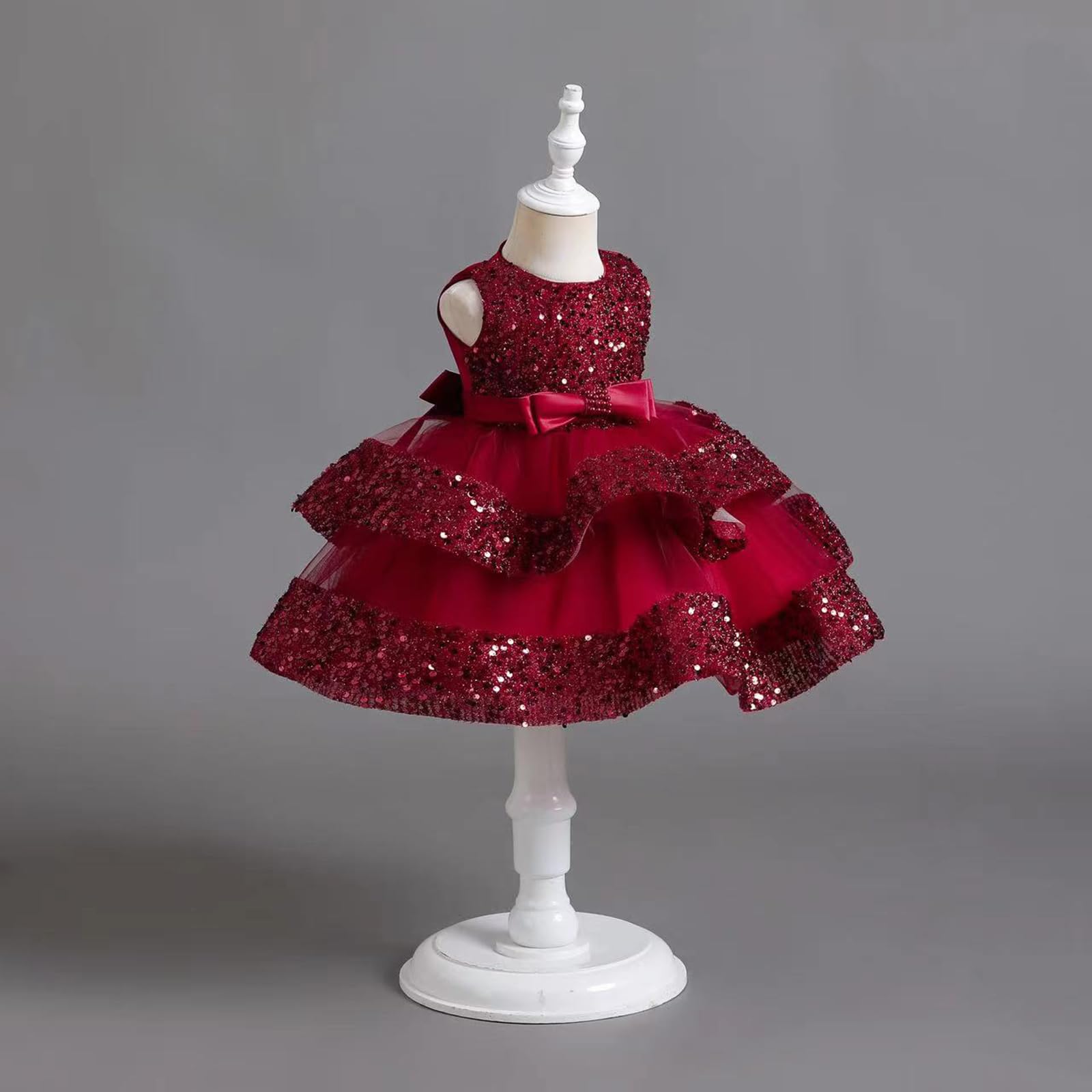 Miipat Baby Mädchen Festzug Kleid Pailletten Prinzessin Kleid Kleinkind Blume Hochzeit Geburtstag Party Kleid Kleider