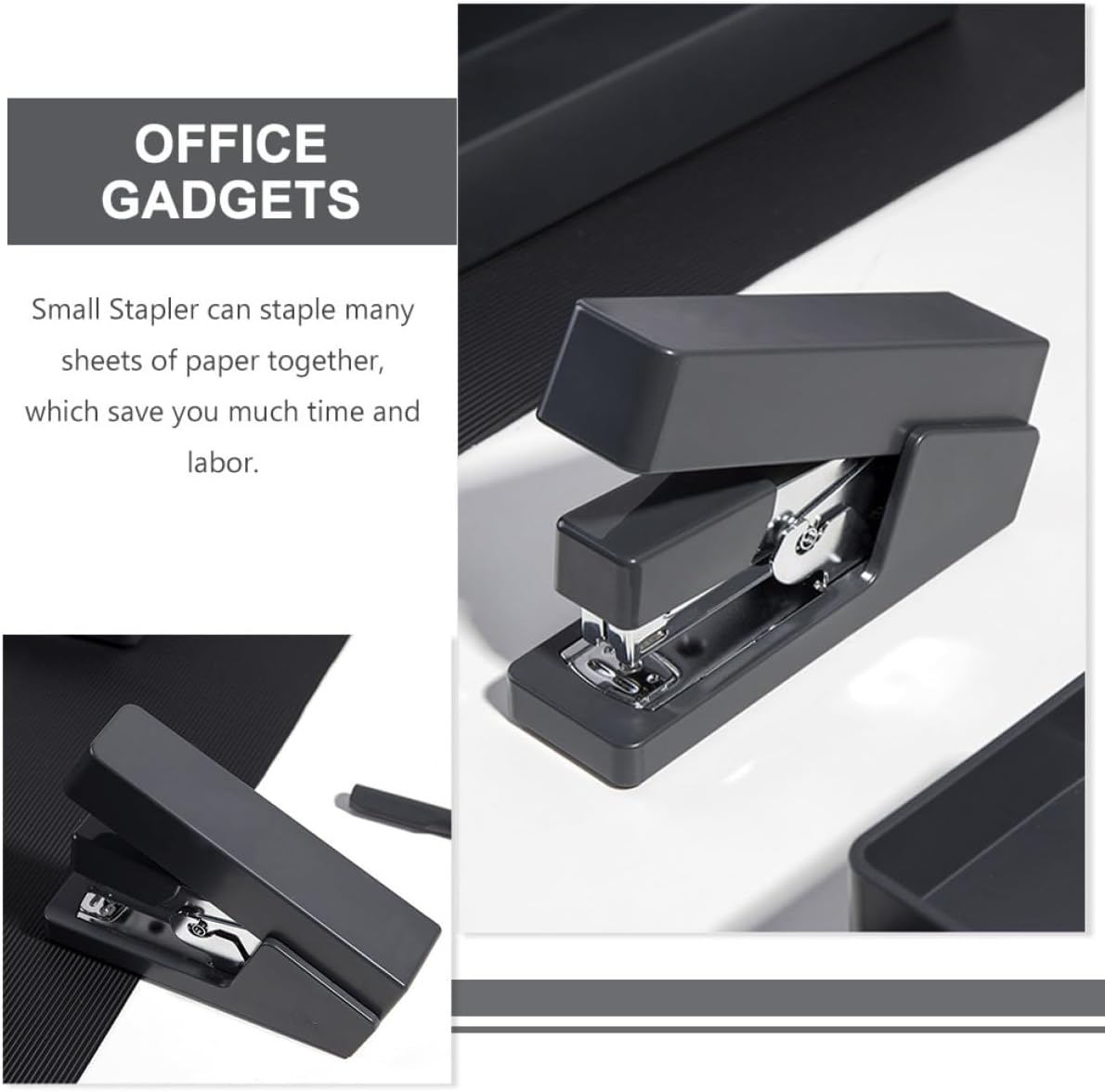 NUOBESTY Metal Hand Stapler Small Desk Stapler Portable Office Gadget for Home School Study Effort Saving Binding Tool Materials Practical for Loose Paper Stapling image 3
