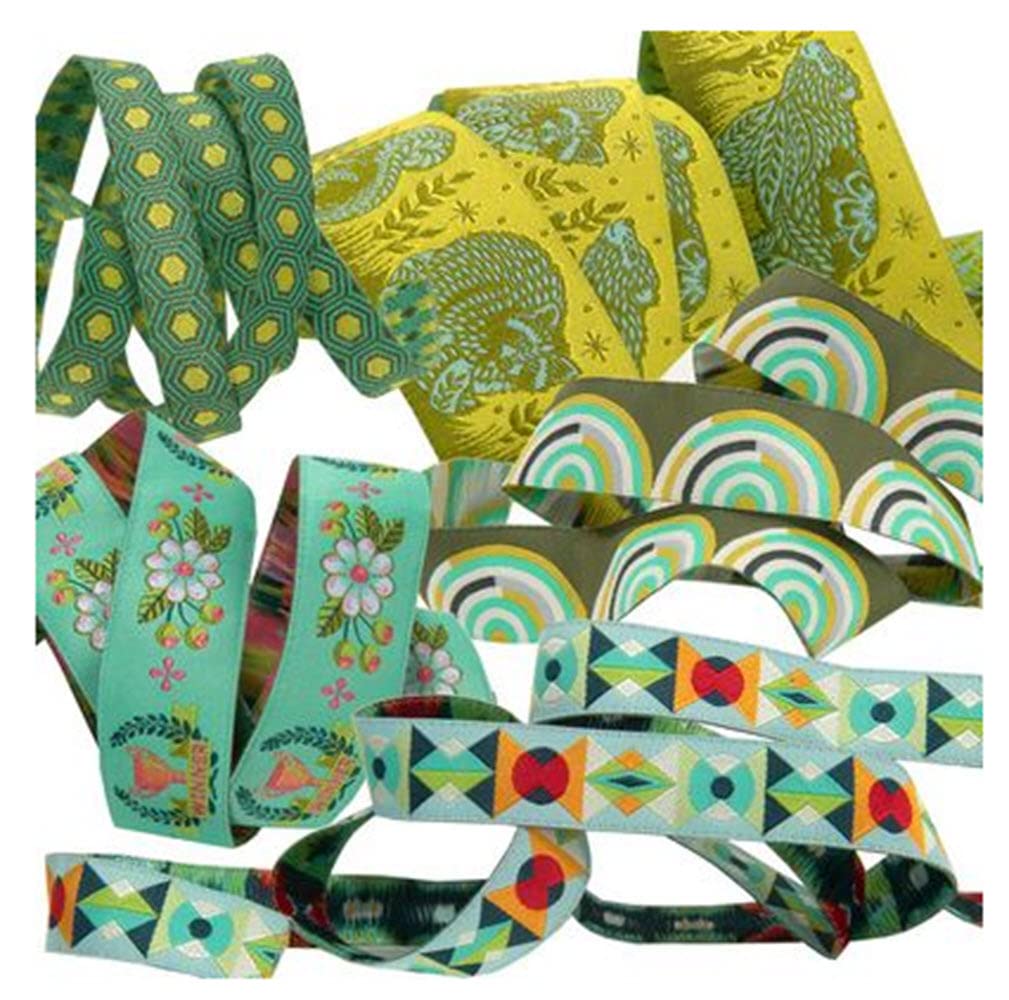 Tula PinkVintage-Winner Designer Ribbon Pack Notion, Blue/Green