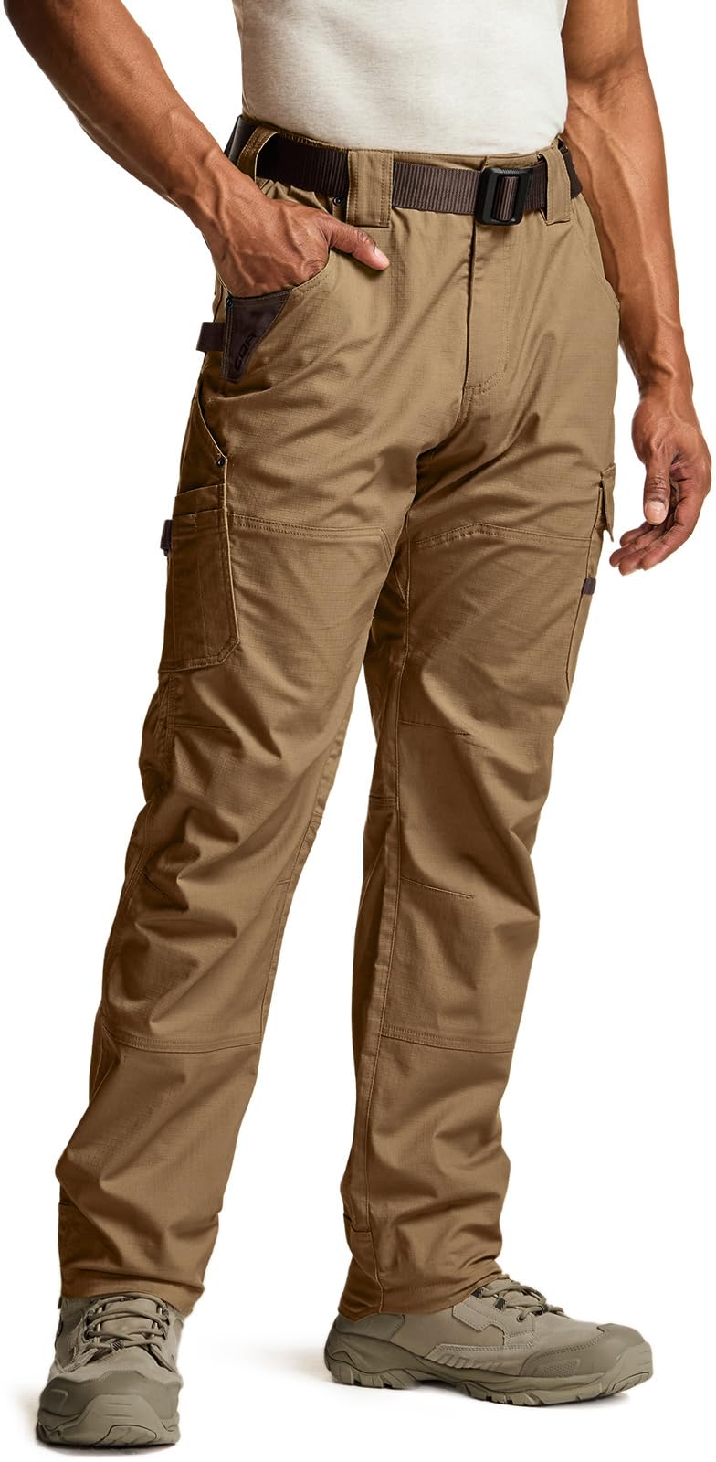 CQR Men's Quick Dry Work Pants, Water Resistant Outdoor Tactical Pants, Lightweight Stretch Cargo Hiking Pants — view 34