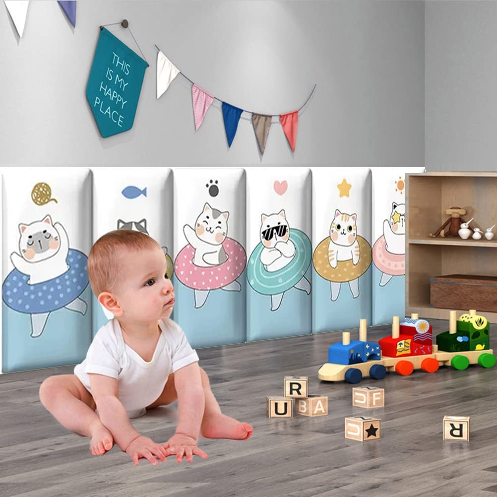 3D Anti-Collision Wall Stickers Naklejka ścienna antykolizyjna 3D PU miękka wyściółka ścienna, wodoodporna/łatwa do czyszczenia/pokoje dziecięce dekoracyjne samoprzylepne panele ścienne