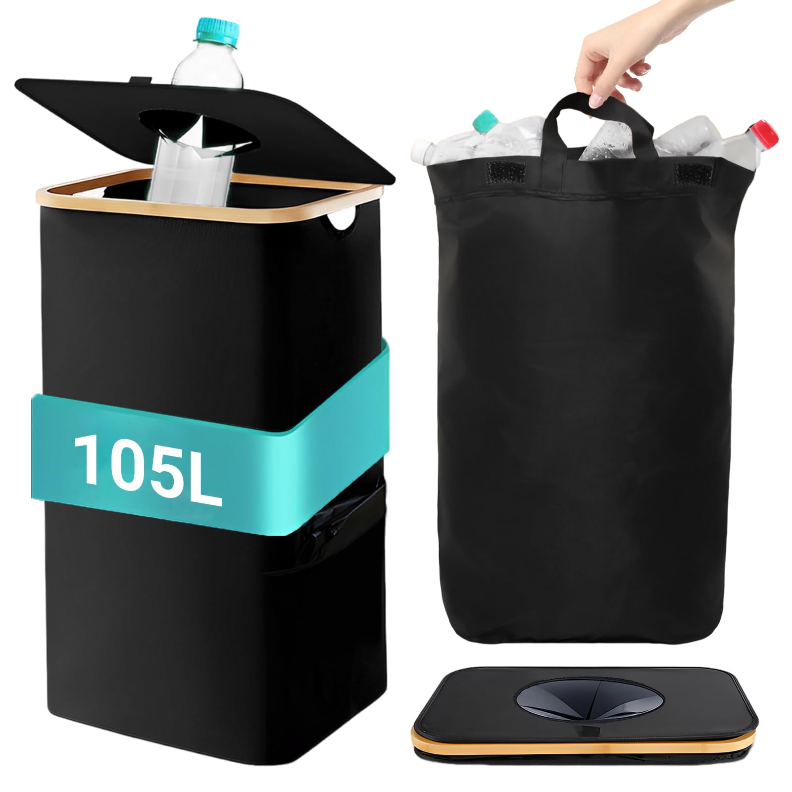 VCKHRRY 110L Poubelle Tri Selectif Pour Plastique Bouteilles