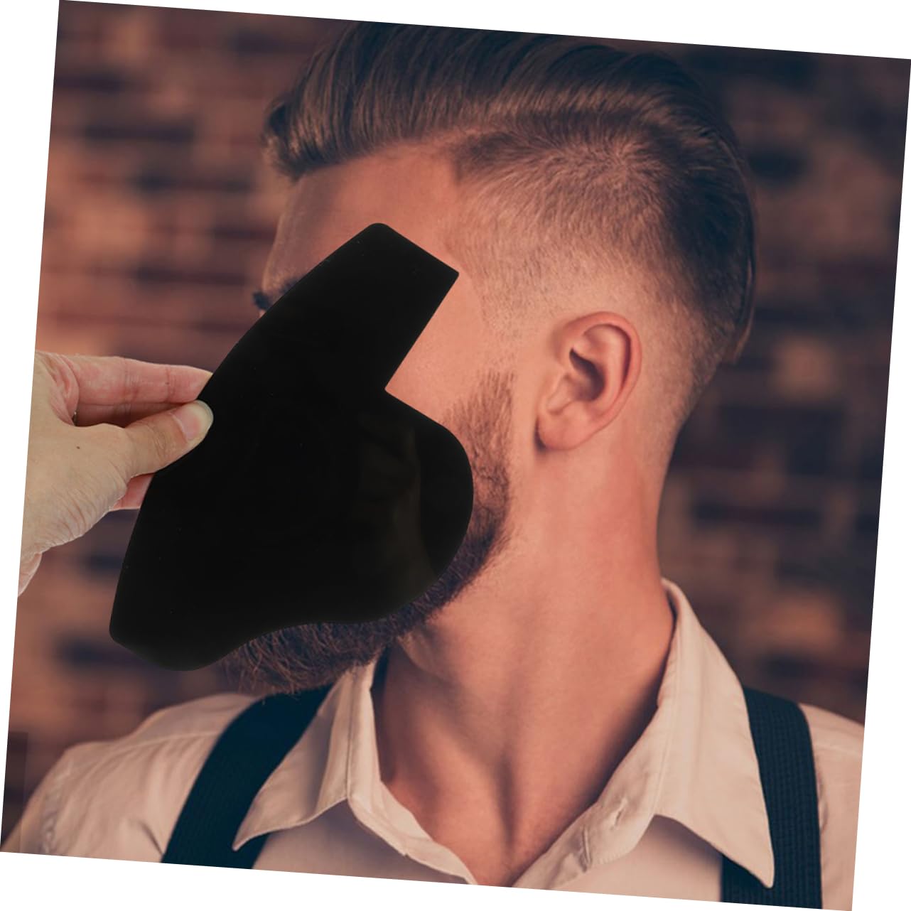 balacoo 3pcs Beard Shaping Template: Beard Lineup Tool Hairline Barber Card Applicator Card Hairline Optimizer Filler Beard Straightener - Beard Styling Tool