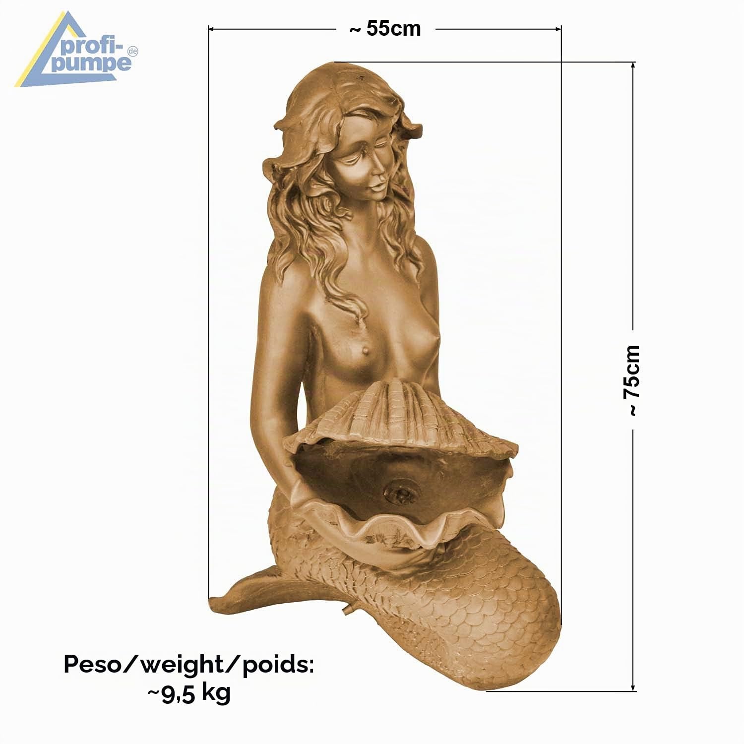 FONTANA SOLARE DA GIARDINO FONTANA DA GIARDINO FONTANA DECORATIVA per giardino DECORAZIONE FONTANA A ENERGIA SOLARE fontana solare per laghetto fontana solare da laghetto "Sirena"